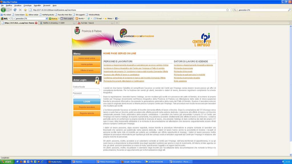 PAGE SERVIZI ON