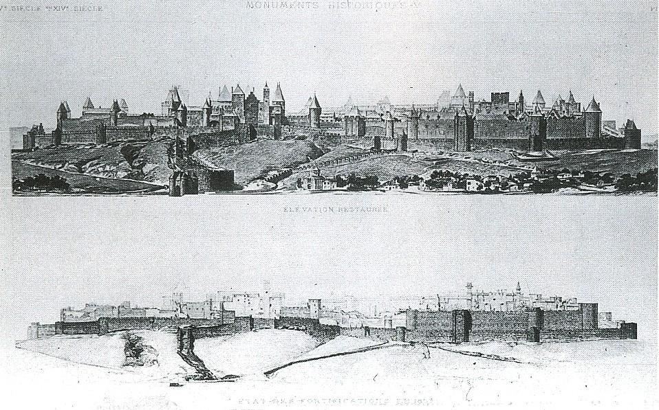 1853-1879_Fortificazioni di Carcassone VLD, rilievo dello