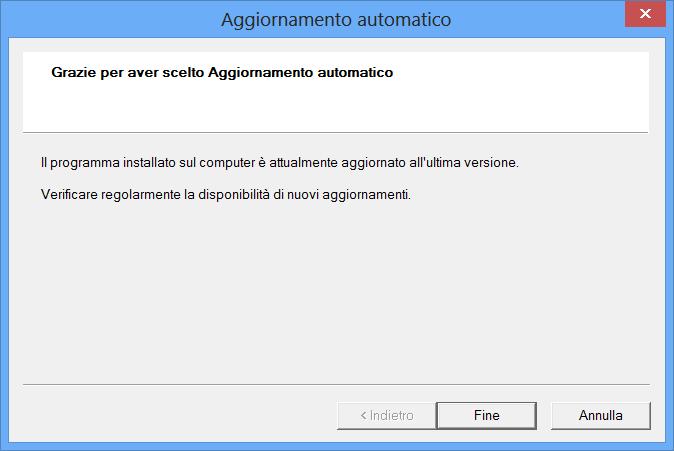 2. Impostazioni aggiornamenti automatici : con questo comando l utente potrà specificare al programma con che frequenza ricercare