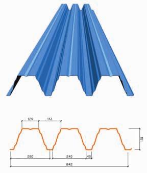 I PROFILI TecnoDec 150 positivo Lastra grecata per solai strutturali su grandi luci Tecnodec 105 Tecnodec 150 F1 F2 151 +2 1,6 ±16 CARATTERISTICHE TECNICHE Larghezza utile 842 ±16 mm Altezza greche