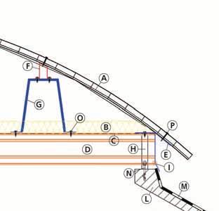 - C2 - Copertura per struttura a tegoli Particolare del pressopiegato per il fissaggio delle lastre di copertura al TecnoDec > Particolare