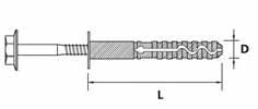 a. Materiale Acciaio inossidabile Materiale Vite in acciaio inossidabile elemento ad espansione in polyanide D Ø mm 48 48 L mm 70 82 D Ø mm 10