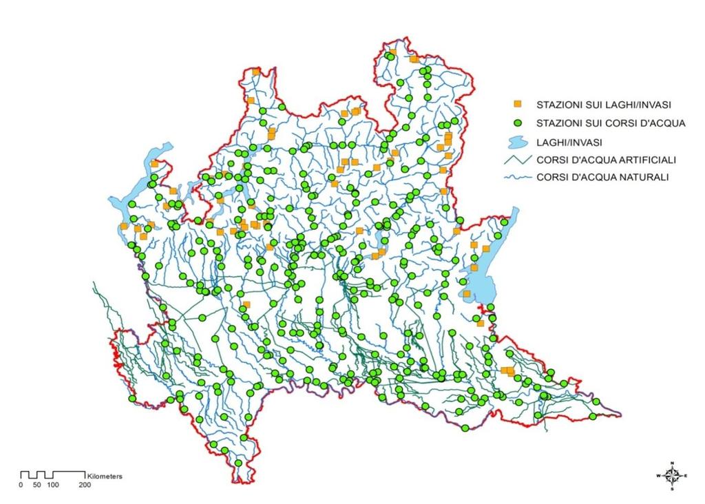 -Regione Lombardia sessennio - ARPA Lombardia effettua il monitoraggio biologico, chimico-fisico e chimico delle acque superficiali (corsi d