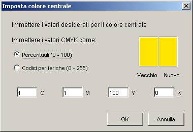NOTA: Il colore modificato non viene salvato finché non si seleziona il comando Salva dal menu File.