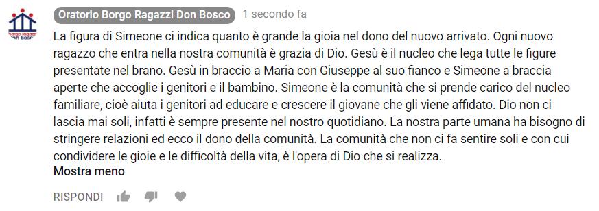 Dal Vangelo secondo Luca Quando venne il tempo della loro purificazione secondo la Legge di Mosè, portarono il bambino a Gerusalemme per offrirlo al Signore ( ).