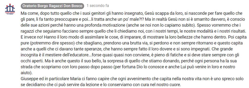 Dal Vangelo secondo Luca I suoi genitori si recavano tutti gli anni a Gerusalemme per la festa di Pasqua.