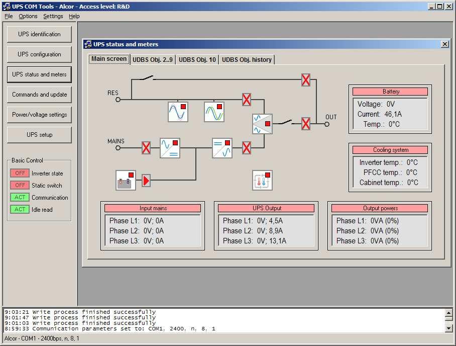 network shutdowns of protected computers if necessary. The module UPSMON works to display data via network in a customer friendly fashion.