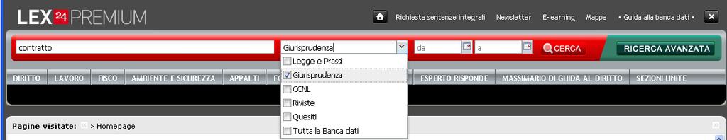 Ricerca semplice Prima di lanciare una qualsiasi ricerca è necessario selezionare una fonte