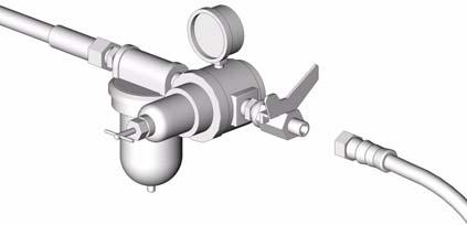 Installazione Linea aria 1. installare un filtro aria (A) sulla linea di alimentazione aria della pistola per garantire un alimentazione di aria secca e pulita alla pistola.