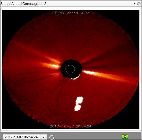 7 Ott 2017-06:54 Il SECONDO SOLE PASSA di nuovo VICINO AL SOLE e 24 dopo esce dalla visuale del satellite Immagine successiva disponibile alle ore 07:24:00.