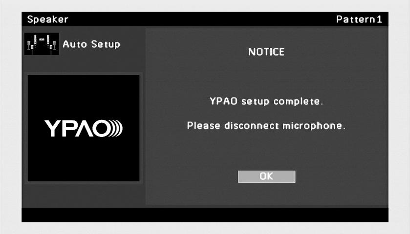 MAIN ZNE SURE REEIVER DE SET REEIVER A 5 6 7 V-AUX AUDI USB NET MULTI DK UT TUNER PHN FM AM ESET TUNING Il display appare a destra se la misurazione termina senza problemi.