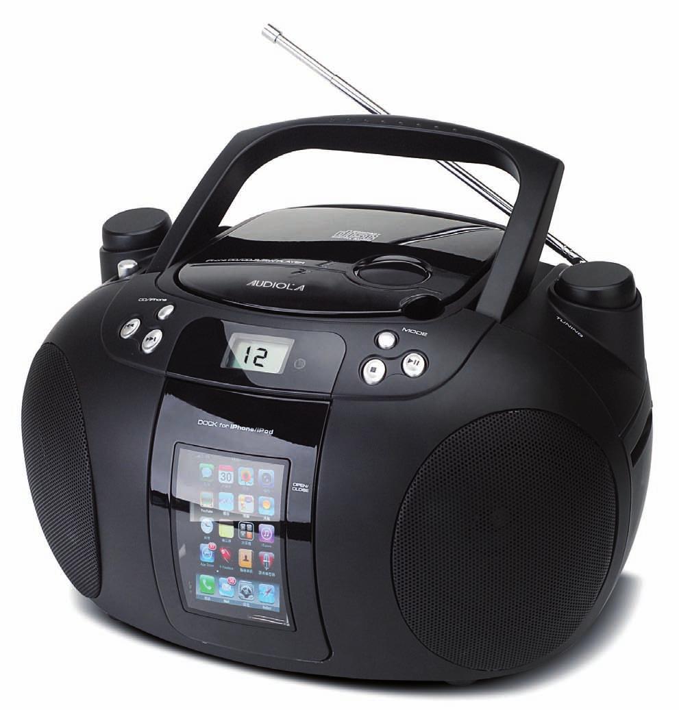 micro hi-fi e boom box AHB 214 IPH LETTORE CD PORTATILE DOCKING STATION PER I-POD/I-PHONE RADIO FM i-phone non incluso Lettore CD-DA/CD-R/CD-RW