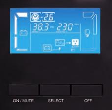 Overvoltage Undervoltage Overvoltage Lightning (UPS+scaricatore a monte) Voltage Surge Frequency Variation Voltage Distortion Voltage Harmonic Caratteristiche principali Display LCD multifunzione