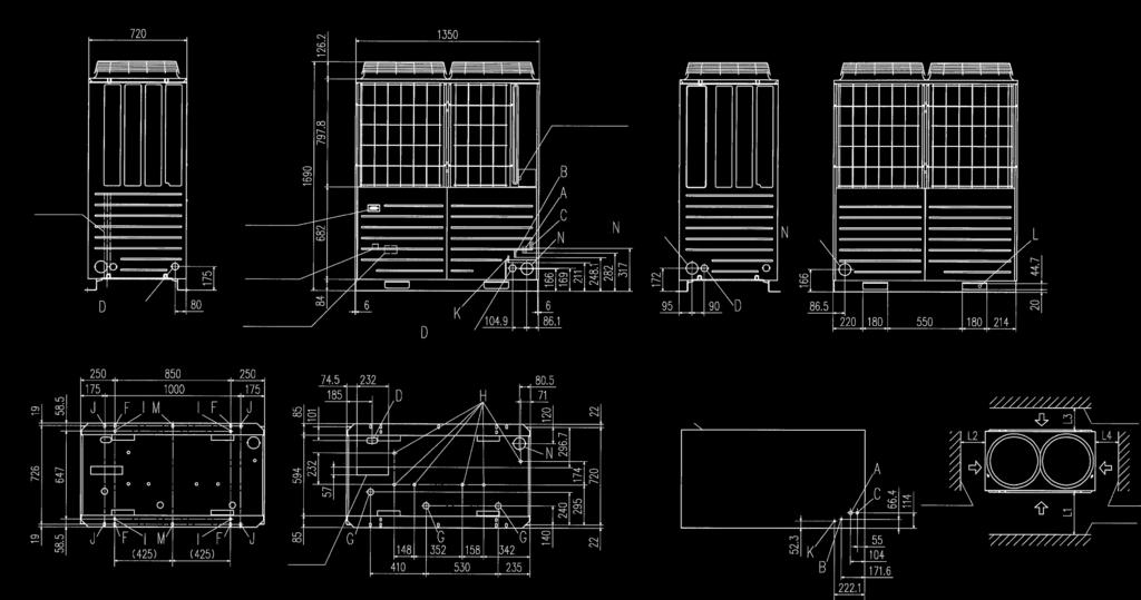 KXR6 Unità esterne - Sistemi modulari con recupero di calore Collega fino a 40 unità interne/200% della capacità FDC 224 KXRE6 22,4 kw FDC 280 KXRE6 28,0 kw FDC 335 KXRE6 33,5 kw FDC 335 KXRE6-K 33,5