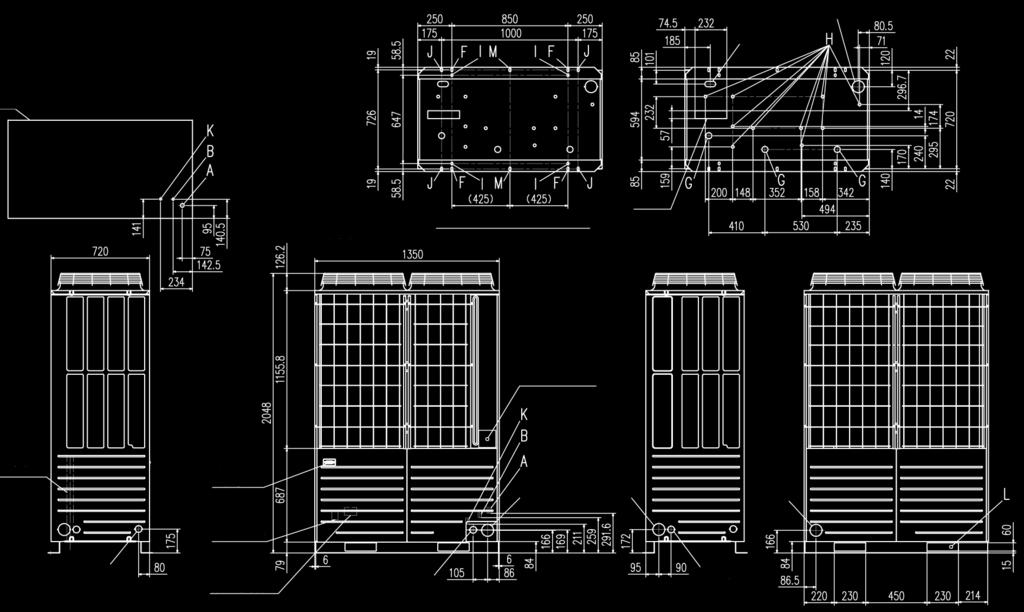 KXR6 Unità esterne - Sistemi modulari con recupero di calore Collega fino a 49 unità interne/160% della capacità FDC 504 KXRE6 50,4 kw FDC 560 KXRE6 56,0 kw FDC 560 KXRE6-K 56,0 kw solo in