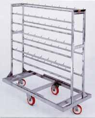 1800  099 CARRELLO INOX PORTA TESTE SUINE