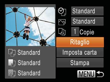 Configurazione delle impostazioni di stampa Accedere alla schermata di stampa. Attenersi alla procedura indicata ai passi in Stampa facile (= ) per accedere alla schermata mostrata a sinistra.