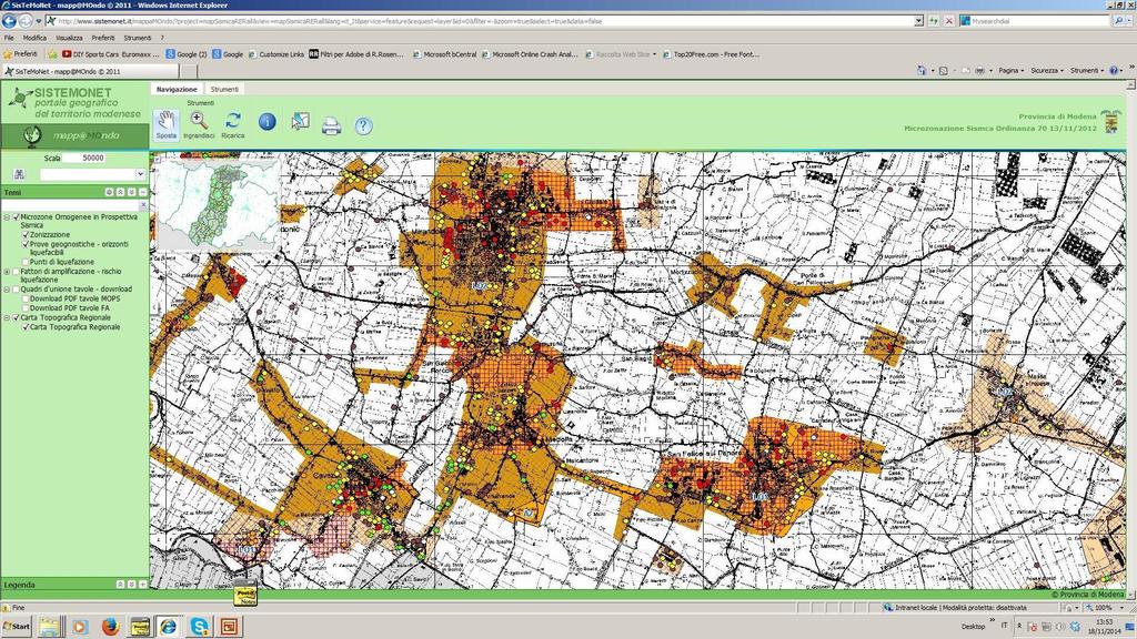 Microzonazioni Sismiche Servizi Web-GIS sul portale cartografico