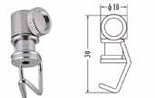 ganci: GA-7 : 4 Kg - finitura satinata GA-8 : 5 Kg - finitura satinata GA-7 Pezzi 1 pz GA-8 Pezzi 1 pz Cavi in acciaio