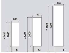 Square banner - asta verticale da 242 a 442 cm - associata a vari tipi di basi per uso interno/esterno - braccetto orizzontale superiore ruotante nelle