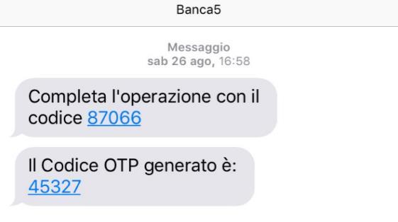 inviare SMS al cliente con codice OTP,