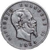 Emanuele II 1861-1878 Lire 5 1870 - Milano