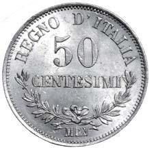 00 589 - Vittorio Emanuele II 1859-1861 Centesimi 50 1860 - Firenze D/ VITTORIO EMANUELE RE