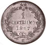 II 1863 Busto a destra R/ C 50 Valore gr. 2.5 Ag Ø 18 FDC C Gigante 76-120.