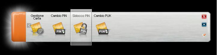 13 Sblocco PIN Passo 1 Per sbloccare il codice PIN della carta inserita a bordo del Token USB cliccare sopra il pulsante Gestione Carta. Passo 2 Cliccare sul pulsante Sblocco PIN.