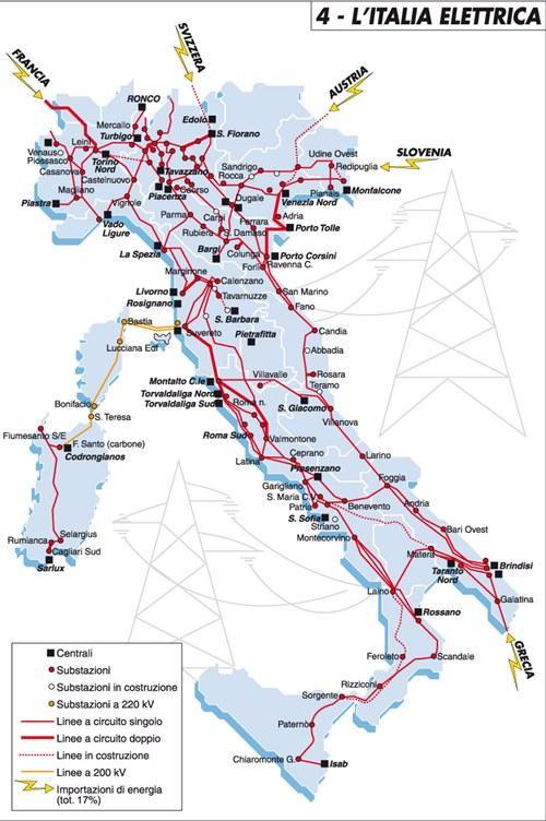 In Italia la produzione di energia elettrica avviene in gran parte a partire dall'utilizzo di fonti energetiche non rinnovabili e in