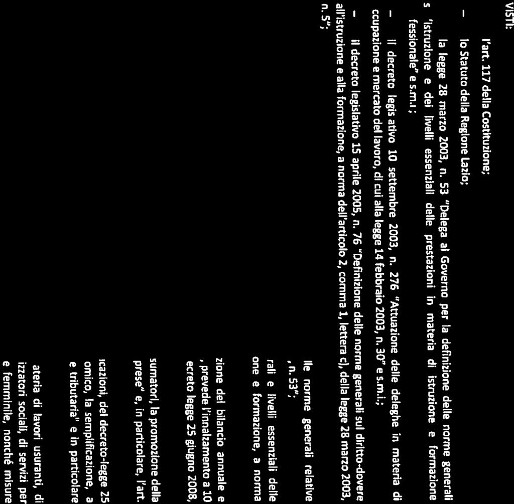 53 ; prestazini relativi al secnda cicl del 5istema educativ di istruzine e frmazine, a nrma dell articl 2 della legge 28marz 2003, n.