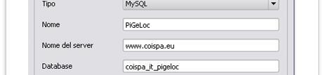 della connessione al database MySQL Premendo