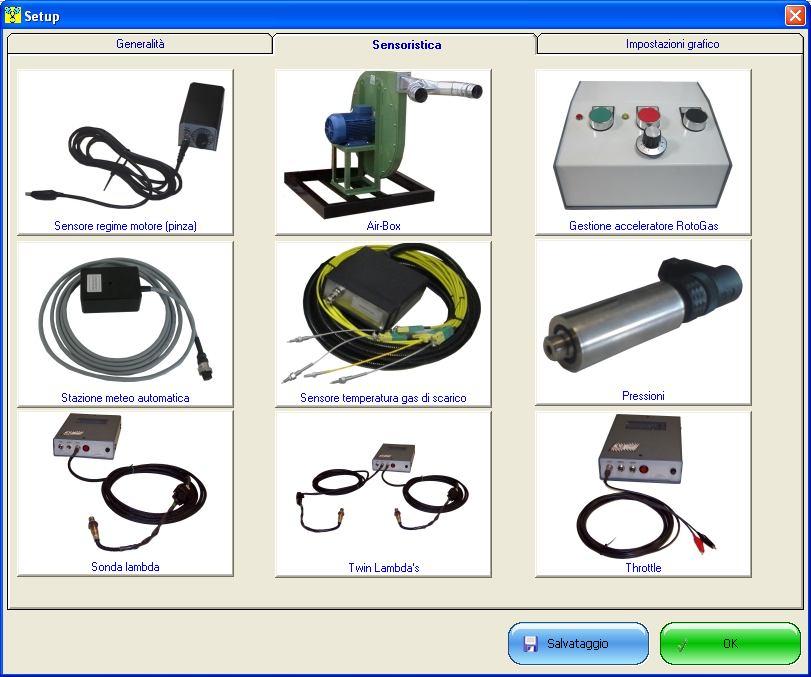 Sensori aggiuntivi MAI COSI FACILE attivare i sensori che partecipano alla prova, con il settaggio dinamico del test, accessibile da qualsiasi punto del programma!