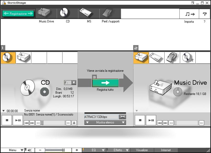 Gestioe dei file audio co SoicStage Registrazioe da u CD Ad esempio è possibile registrare cazoi da CD audio e importarle i sequeze di riproduzioe di SoicStage.