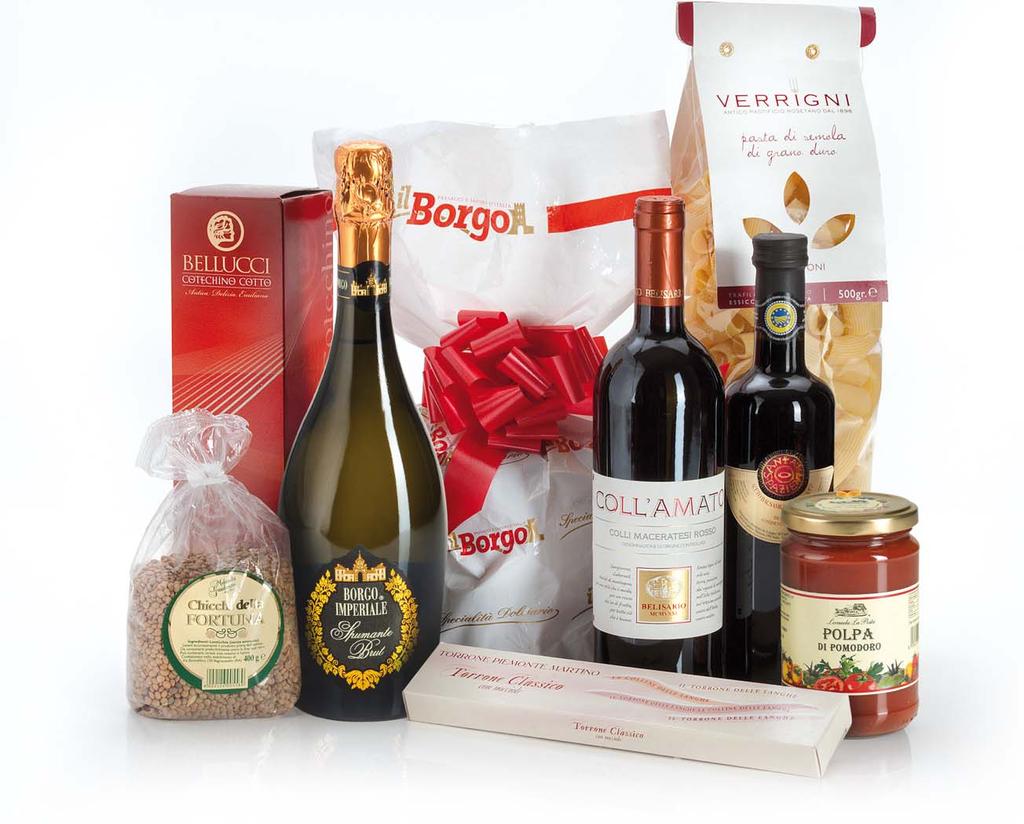 Terra SCNT Leccio Panettone Classico incarto bianco g 700 Il Borgo (Piemonte) Torrone Friabile alla Nocciola astuccio g 100 Torrone Piemonte Martino (Piemonte) Spumante Brut lt.