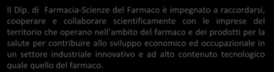 nelle cooperare e Scienze collaborare del Farmaco scientificamente e dei Prodotti