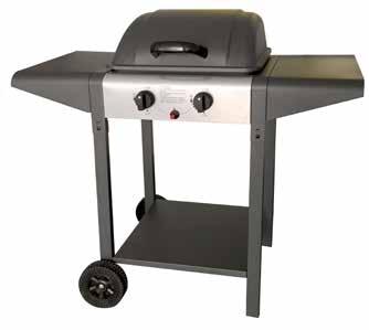 barbecues CROW Griglia smaltata 45x30 cm Bruciatori in alluminio a gas a fiamma stabilizzata Potenza 5 kw Accensione piezoelettrica Coperchio in acciaio verniciato Piani laterali e inferiore in