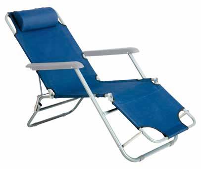 Completo di cuscino poggiatesta. Multiposition deck chair.