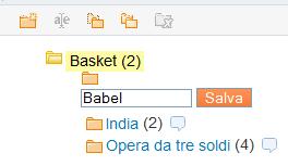 Crea una nuova cartella (o selezionane una già esistente) per trasferire i titoli aggiunti nel Basket 3.