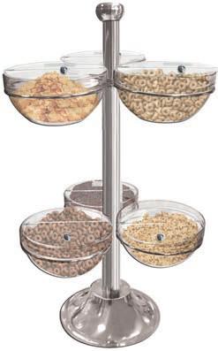 14 with 6 lids 30326 30,0 55 173,00 Espositore cereali con 6 ciotole di vetro cm.