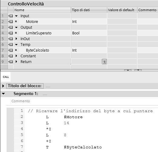 Accesso a una parte IERI Step1: ricavare l indirizzo: X * 14 + 8 Comandi Accumulatore 1 Accumulatore 2 L #Motore Motore 0 L 14 14