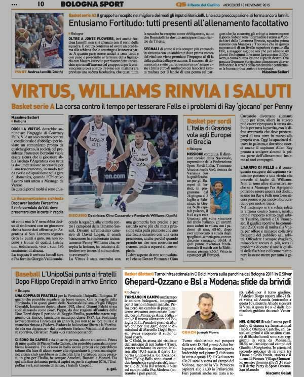 Pagina 10 Il Resto del Carlino Sport Basket dilettanti Turno infrasettimale in C Gold.