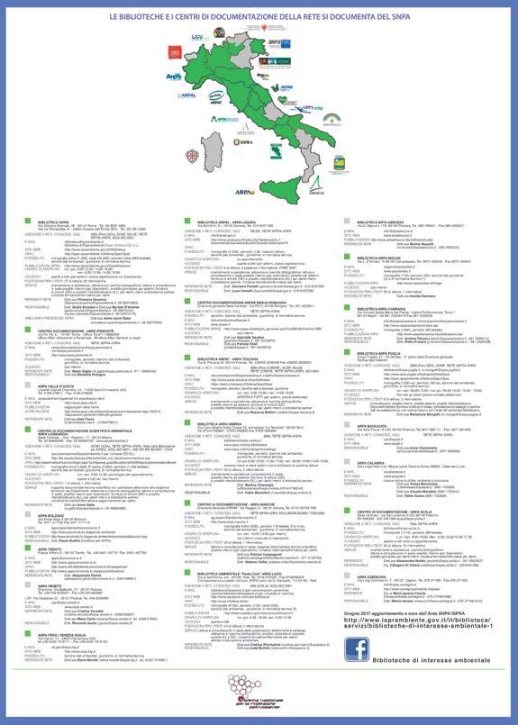 Le biblioteche e/o i centri di documentazione della Rete SI-Documenta http://www.isprambiente.gov.