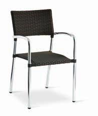 1,8 mm. Stackable armchair aluminium frame covering in polyethylene thickness mm 1,8.