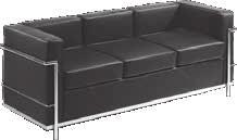 3-seater sofa with chromed frame.