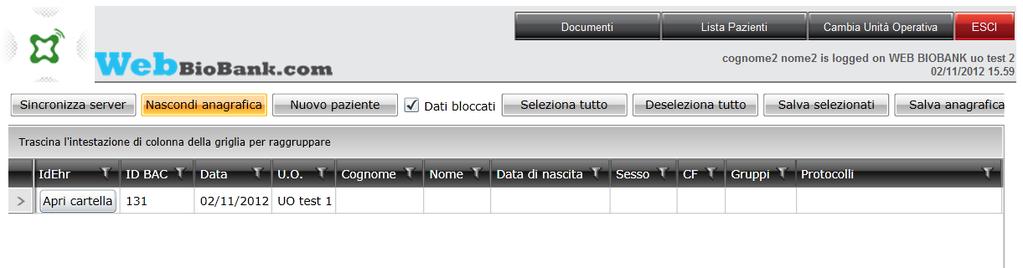 xml che vengono scambiati tra le varie Unità Operative devono contenere solamente l ID BAC per garantire l anonimato dei pazienti. Occorre quindi creare il file.