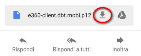 2. Installazione certificato per sistema operativo ANDROID Scaricare il certificato ricevuto via mail (verrà salvato nella cartella Download) Aprire il browser Google