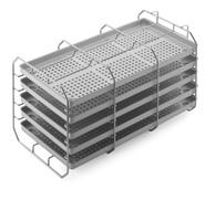 Se ruotato di 90 consente di inserire 3 cassette imbustate. 5 trays inclusi.