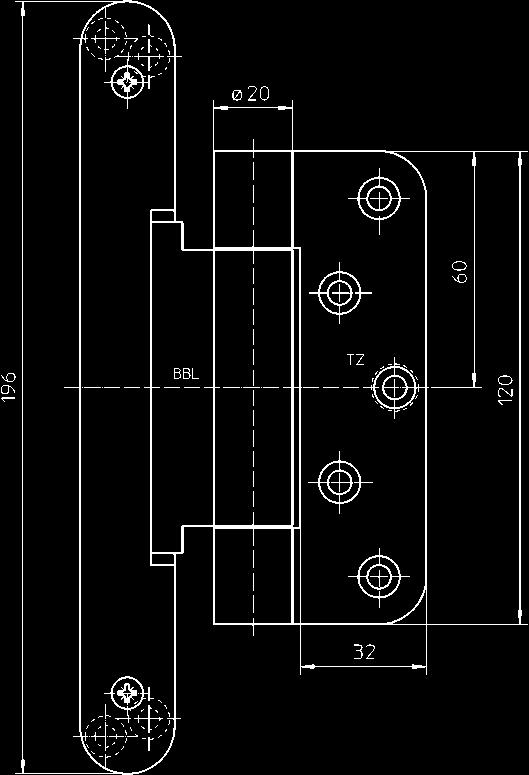 1,0 mm) spina anti torsione interna cuscinetti di rotazione radenti ed esenti da manutenzione perno di sicurezza integrato Dati tecnici portata lunghezza corpo cerniera diametro corpo cerniera