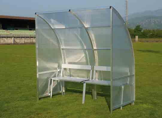 PANCHINE ALLENATORI IDEALI PER CAMPI CALCETTO TRAINERS' DUG-OUTS FOR FUTSAL PITCHES rivestimento posteriore e laterale